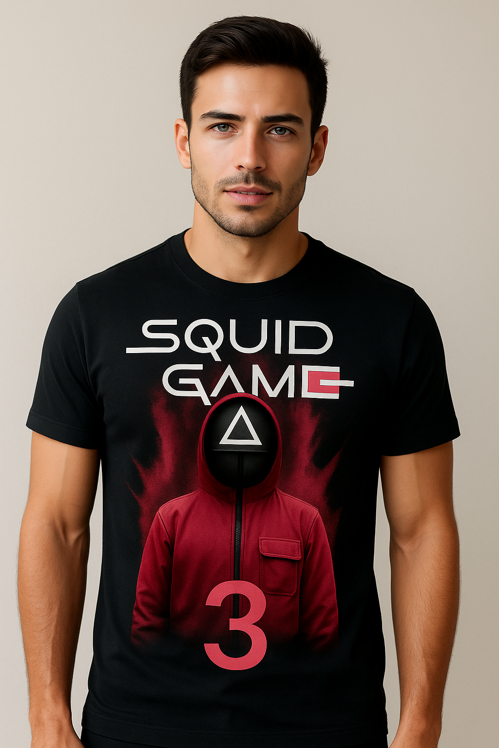 Squid Game - 3 Soldier Black T-Shirt