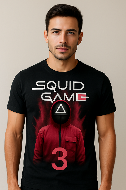 Squid Game - 3 Soldier Black T-Shirt